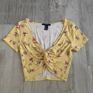 Yellow Floral Crop Top